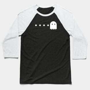 Pacman Ghost White Baseball T-Shirt